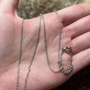 Vintage Italian sterling silver twisted rope chain necklace